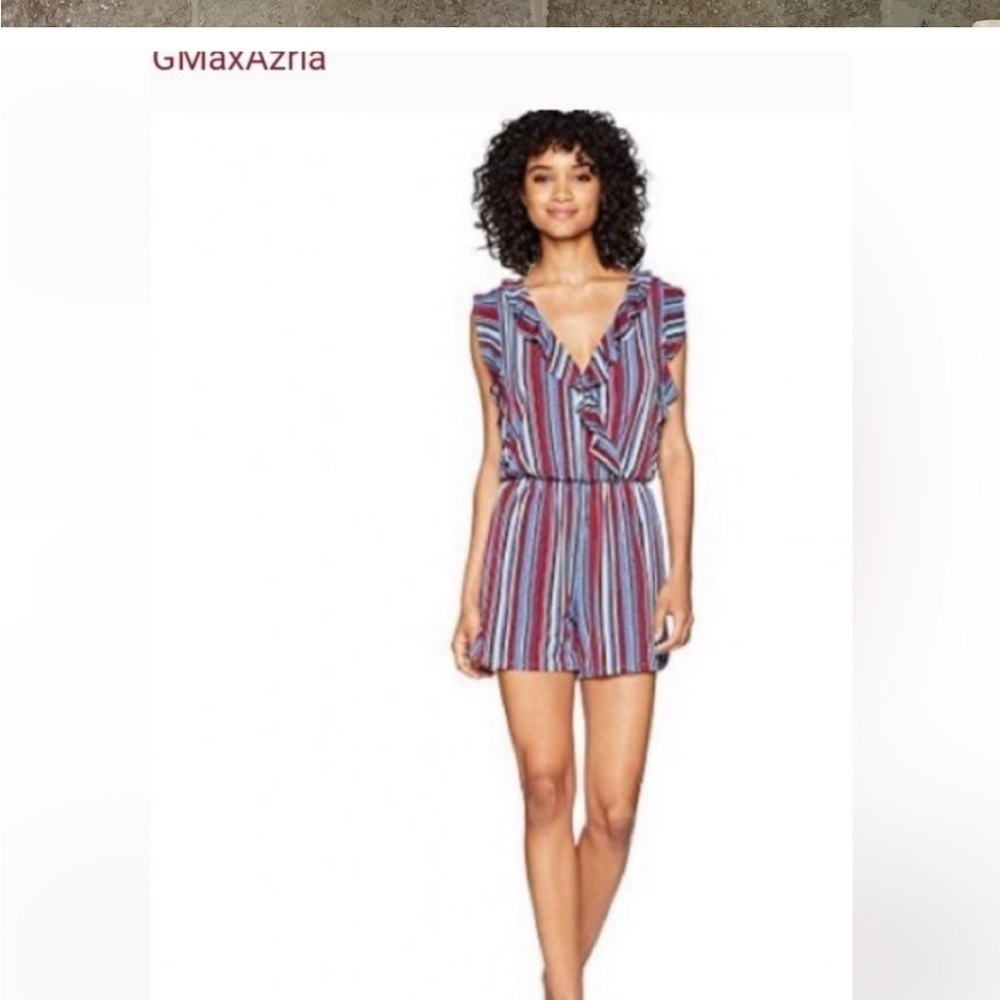 BCBG‎ MaxAzria Ruffle Floral Patchwork Romper - Picture 13 of 13